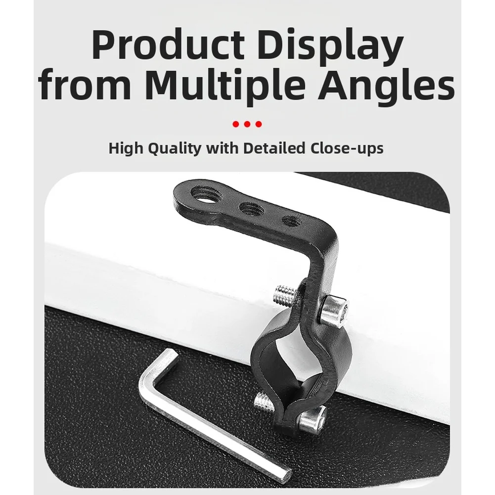 Extension Bracket for Motorcycle Handlebars to Add Lighting Mirror and Mounting Accessories on Compatible Tubing