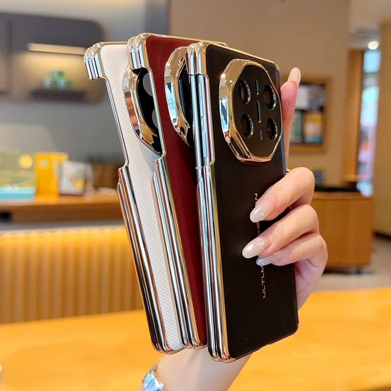 For Huawei Mate X6 X5 X3 double central axis electroplated texture foldable shockproof and fingerprint-resistant phone case view 5