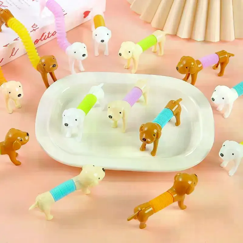 

24-36 шт. Растягивающиеся игрушки-собачки для детей, наполнитель для пиньят, подарки на день рождения, школьные награды, телескопические сенсорные игрушки-антистресс в виде животных ​ Игрушка для животных