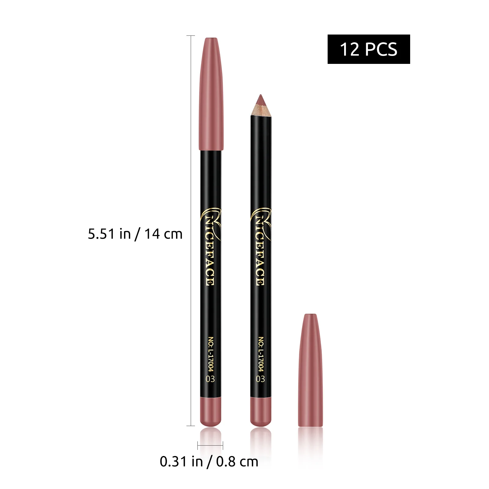 Waterproof Lip Pencil Liner Makeup Lipstick Neutral Pencils Shaping Wooden Gloss