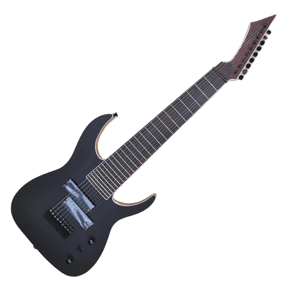 

Flyoung Matte Black Electric Guitar 9 Strings Stringed Instruments Ash Body