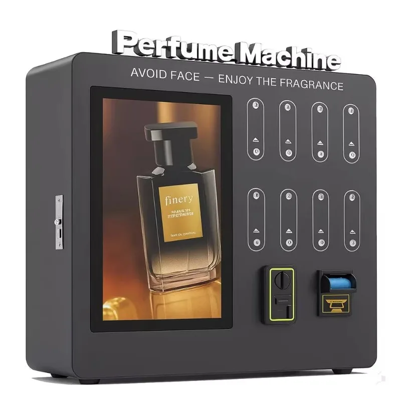 

Customized Factory Sell Commercial Perfume Vending Machine 10 Bottles 100ml Fragrance Dispenser Advertisement LED