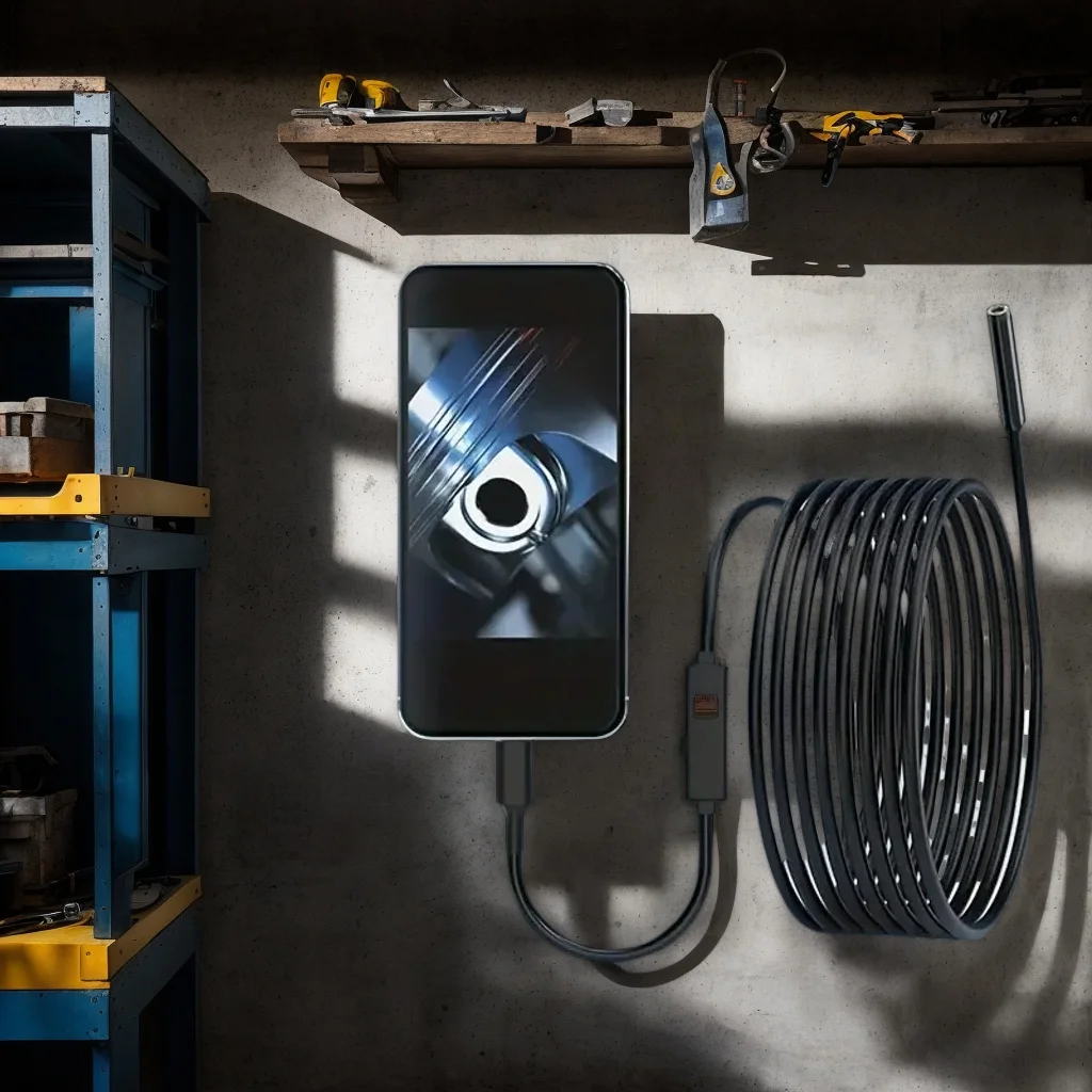 

​​Mini HD Endoscope Camera - Waterproof IP67 Industrial Pipe Inspection Camera for Android Phone Auto Use​​