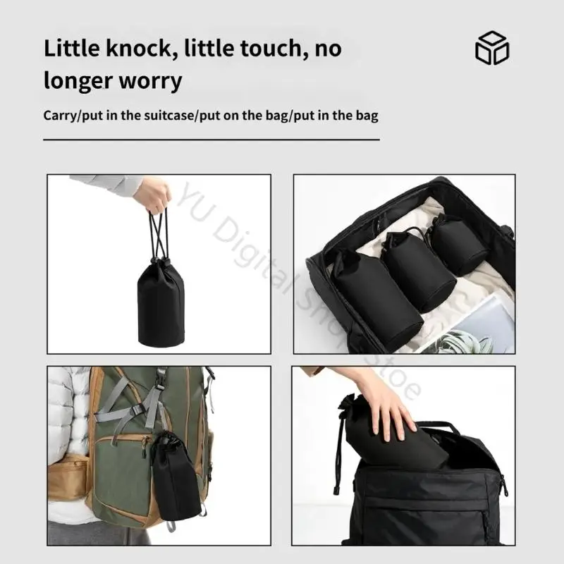 96BA Tragbare wasserdichte stoßfeste Objektivtasche Kameratasche Kordelzug schützend – Detail 5
