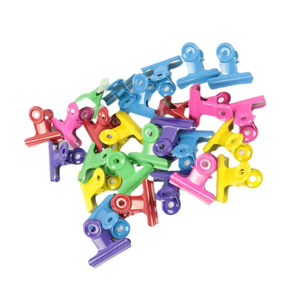 

24pcs Colorful Clips Strong Binder File Clamps Reusable Paper File Clamps ganizer Office School Supplies