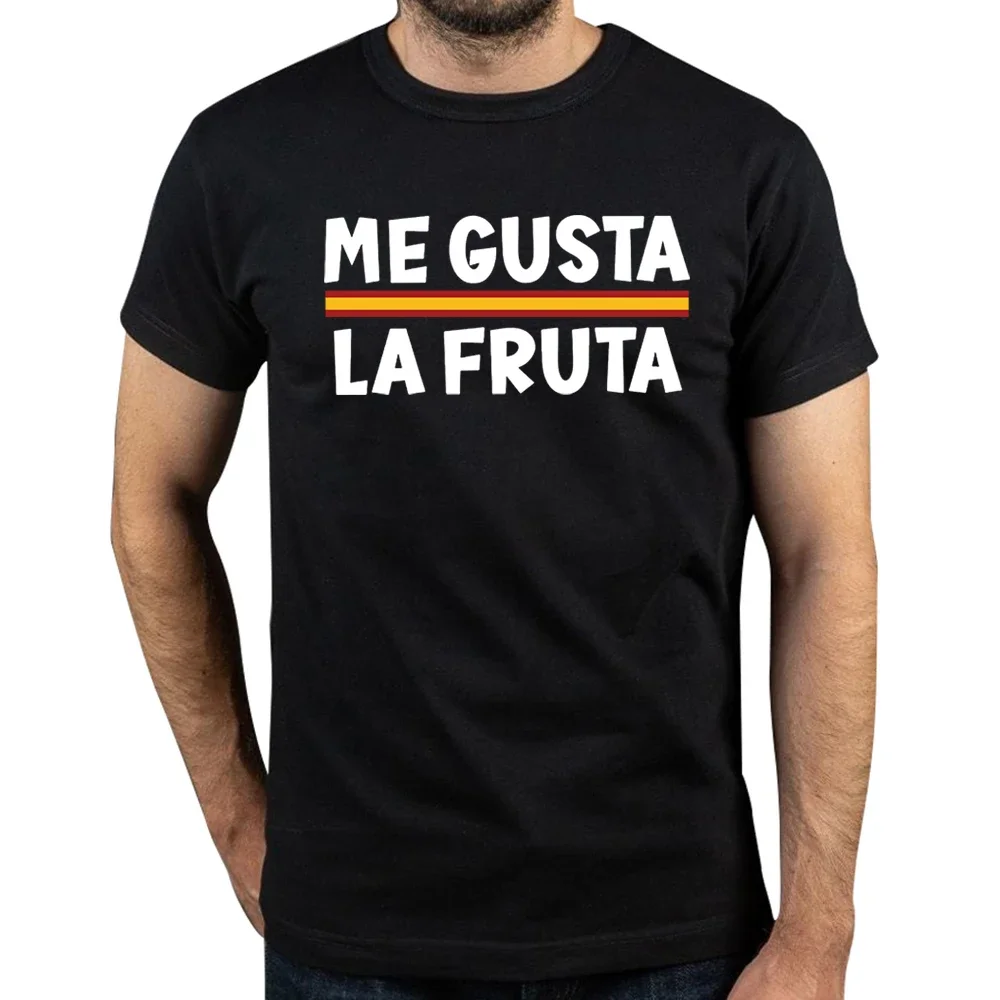 Me Gusta Fruta T-shirt I Like Fruits Funny Spanish Meme T Shirts for Men Women Cotton EU Size Casual Unisex Streetwear Tee Tops