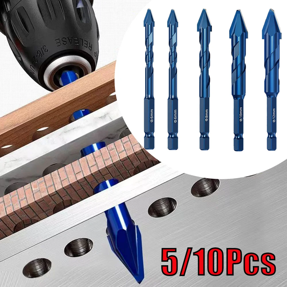 5/10PCS Super High Hardness Eccentric Drill Precision Porcelain Drill Glass Tile Ceramic Punching Rock Slab Triangle Drill Bit