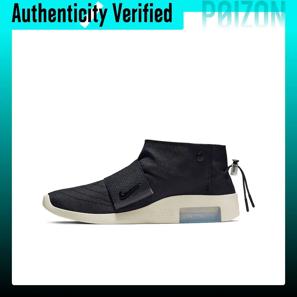 Nike Air Fear Of God Moccasin Slip Resistant Abrasion Resistant Mid top Basketball Shoes Unisex Black AT8086-002