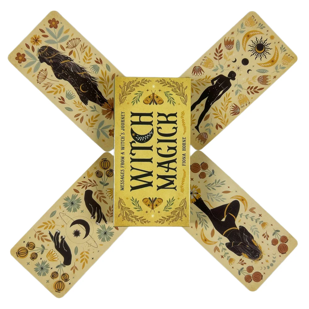 Witch Magick Oracle Deck 40 Pcs Inspiration Cards With Keywords English Version Witch's Fate Divination Tarot Cards Party Game