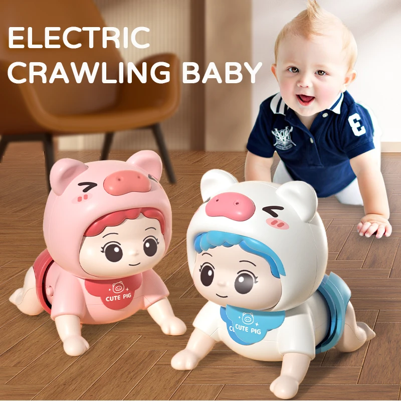 Baby Crawling Guide Toys Training Party Up Crawling Baby Electric Learning To Climb Music  Early Education Doll