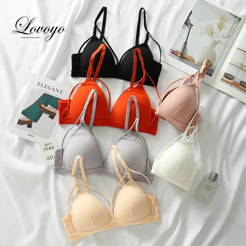 Sexy Frauen Bh Draht Freies Büstenhalter Push-Up Dessous Französisch Dreieck Tasse Bh Unterwäsche Gewinde Top Weibliche Intimates Bralette