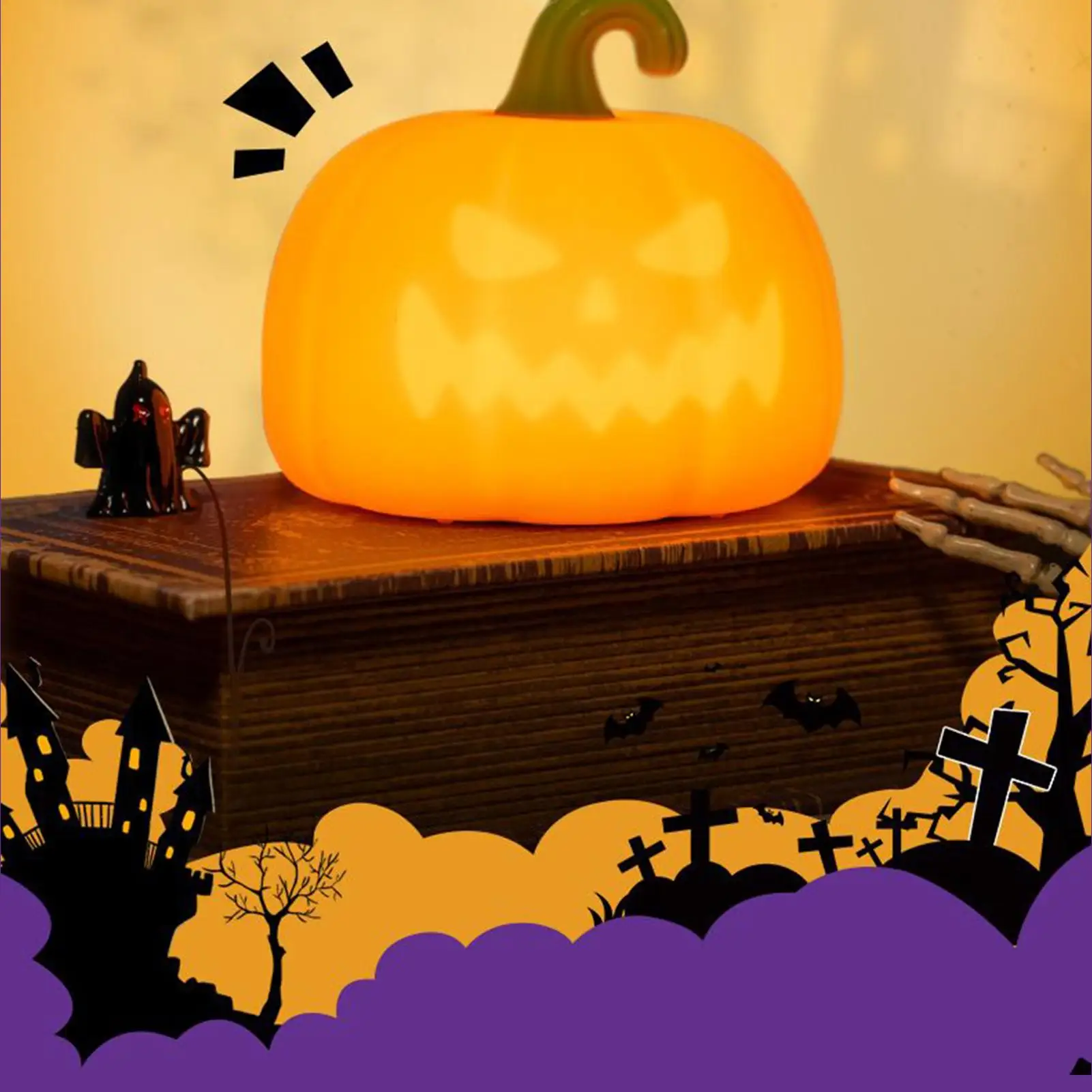 

Pumpkin Night Light Cute LED Lamp touch control night light with timer Halloween camping party room decoration Halloween Decor