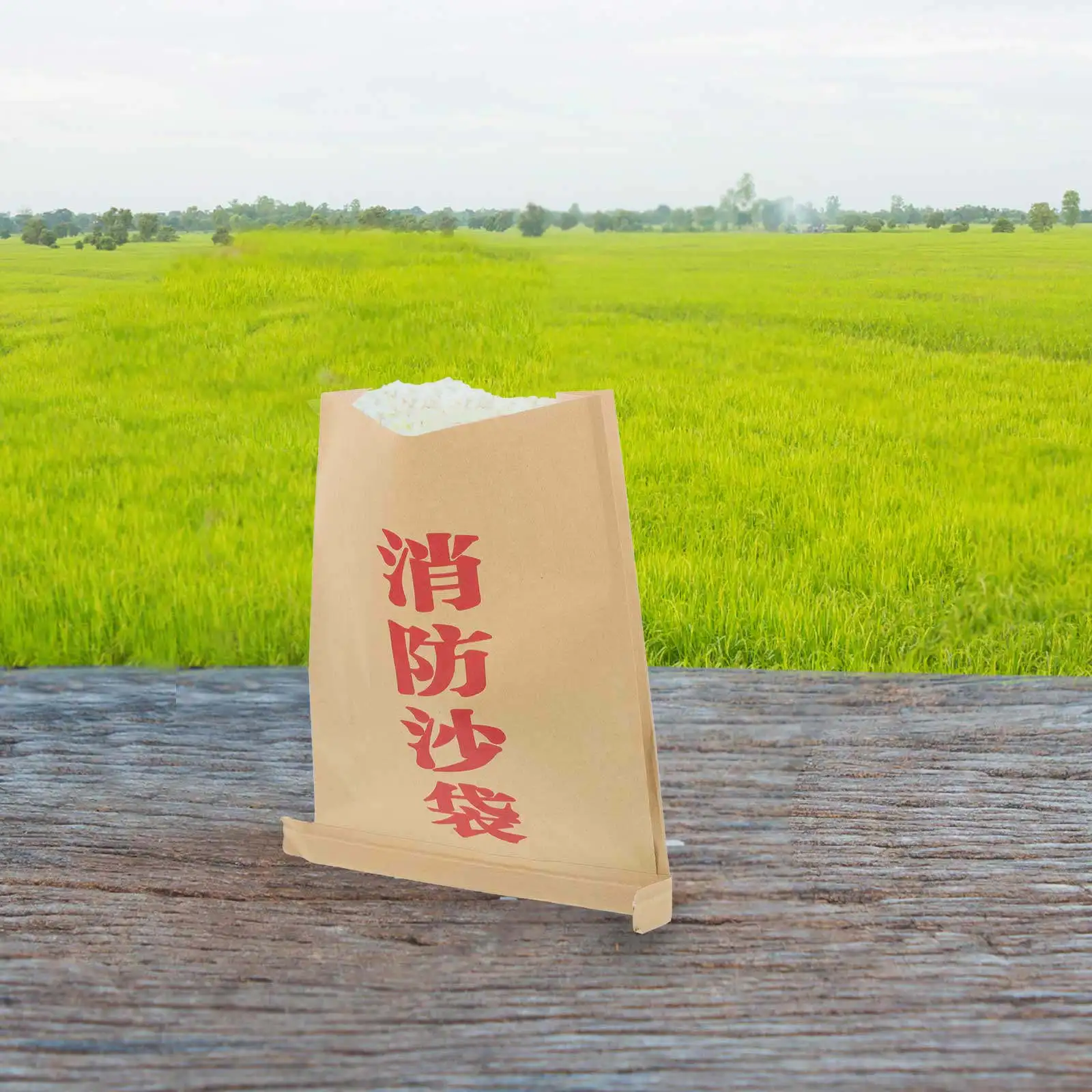

10Pcs Heavy-Duty Kraft Paper Plastic Composite Sandbags for Flood Control Barrier Fertilizer Storage Rice Food Potato Peanut