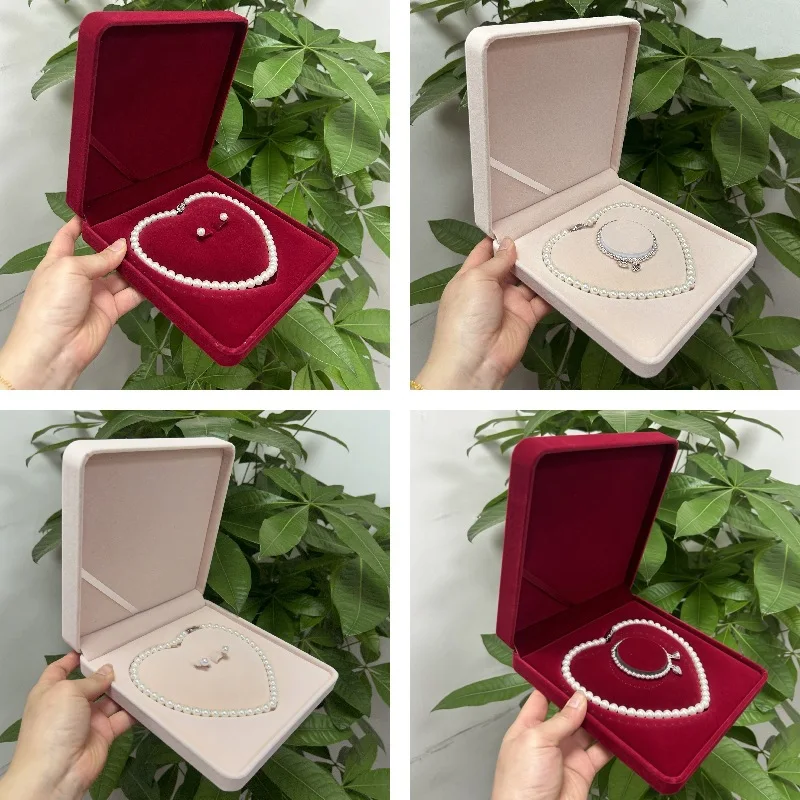 

Velvet Jewelry Box Pearl Necklace Earrings Earrings Bracelet Set Box Gift Case