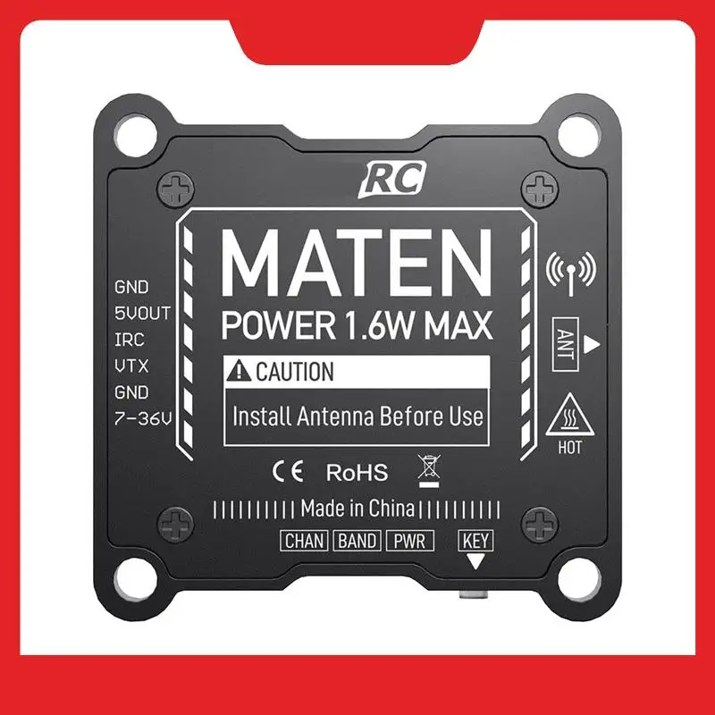 

Для GEPRC MATEN 5,8G 1,6 Вт VTX 72CH 1600 МВт FPV видеопередатчик Встроенный микрофон PAL/NTSC для FPV гоночного дрона дальнего действия
