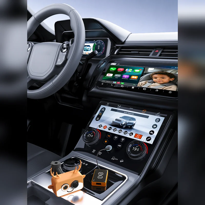 TrolinkTek Cabin Care Wireless CarPlay Adapter Baby Car Camera 1080P HD 150° Wide-angle Backseat Monitor for 98% Car