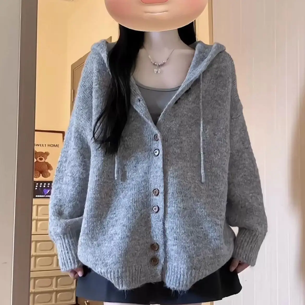 

Early Spring Open Cardigan Women's Loose Knitted Casual Top Single Button Design Soft Sweater Coat Lazy Sle Autumn Ciwalk