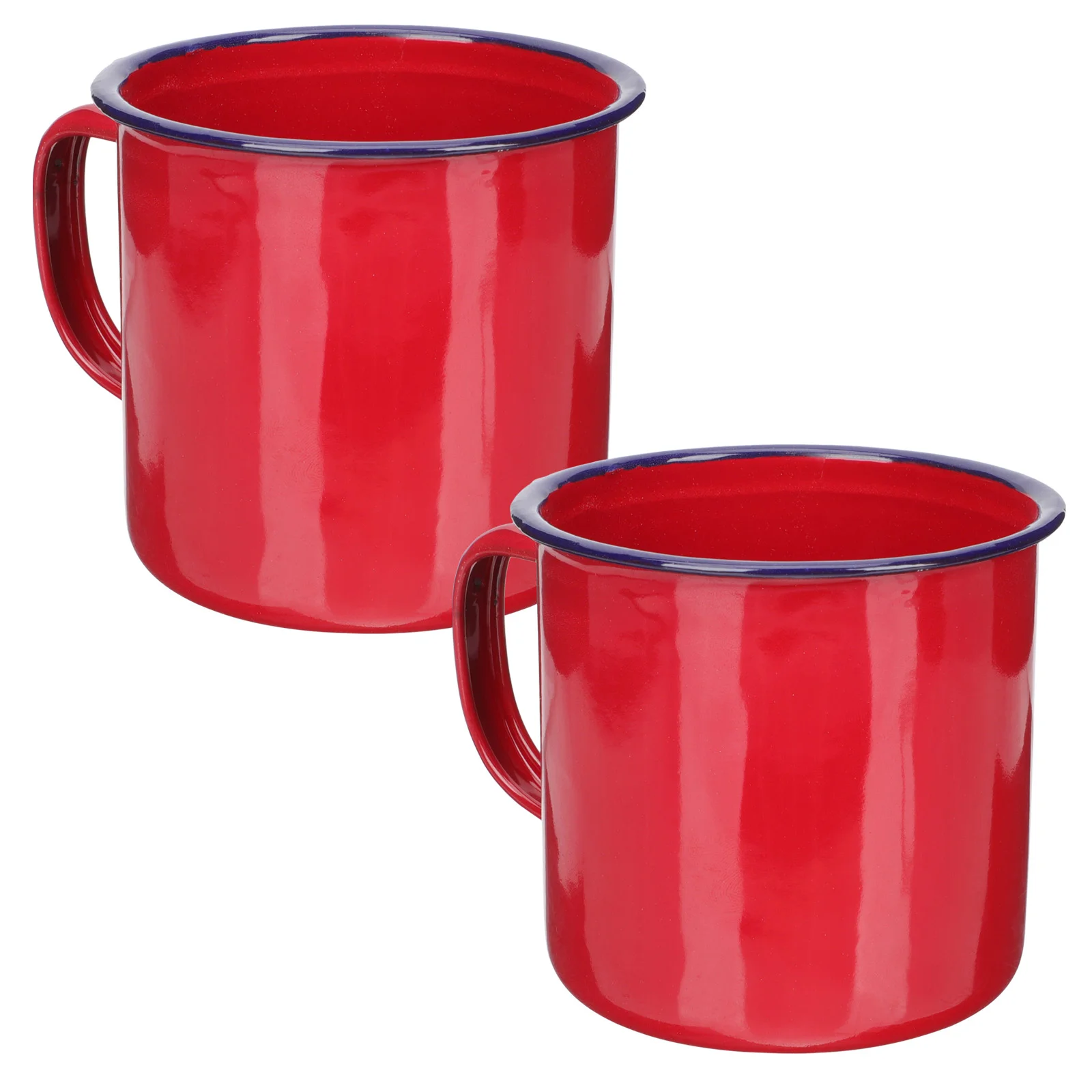 

2 Pcs Vintage Enamel Mug Espresso Cups Drinking Heat-resistant Household Tea Coffee Office Retro