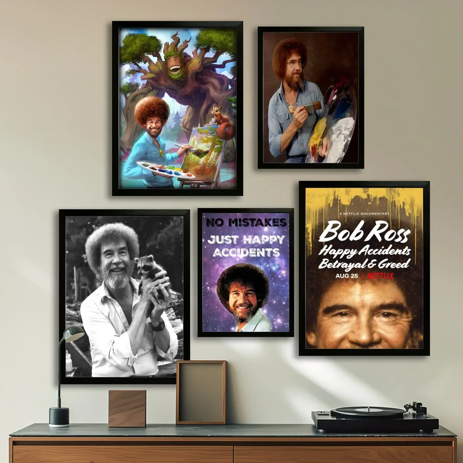 bob ross Canvas Art Poster and Wall Art, Picture Print, Modern Family, Bedroom Decor, Posters,Decorative painting