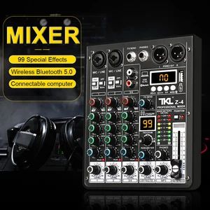 TKL-Manxer-Audio mit USB, 4 Kanälen, 99 DSP, 48 V Phantom Power, Studio Sound Mixern, Bluetooth, DJ-Konsole, Mischen für Karaok Hauptverkaufs USB -Schnittstelle 4 Kanäle - №5