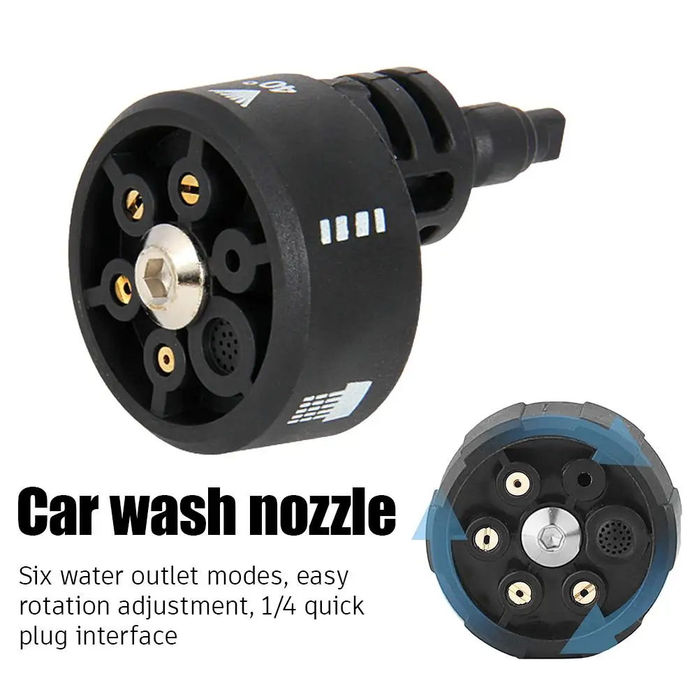 6in1 High Pressure Washer Nozzle Multifunctional 1/4Inch Washer Nozzle Quick Connect Efficient Garden Irrigation Connector ﻿
