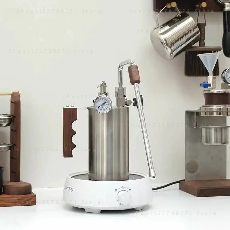 Outdoor camping steam milk frother, coffee latte art frother, stainless steel direct fire milk frother, household use