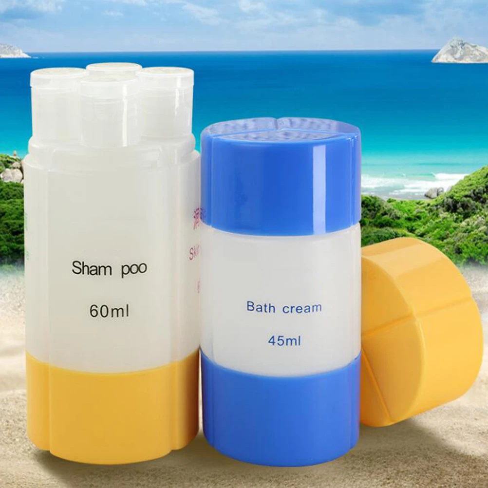 

45ml 3 in 1 Leakproof Squeezable Silicone Travel Containers Portable Clear Bag Shampoo Conditioner Lotion Blue Durable Skin