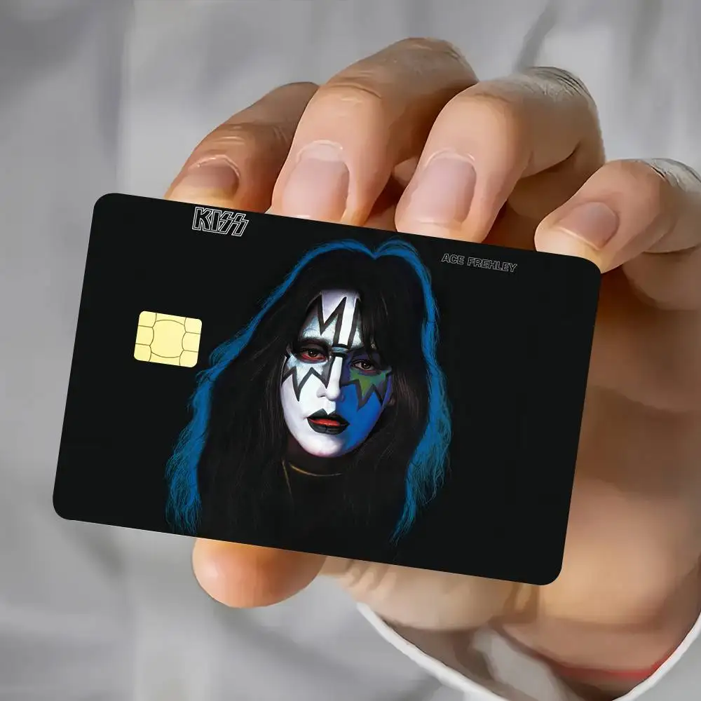 Singer A-Ace-S F-Frehley-S Card Stickers Waterproof Film skin Cover 4PCS Credit Card stickers Debit Front Decoration Bank Pass