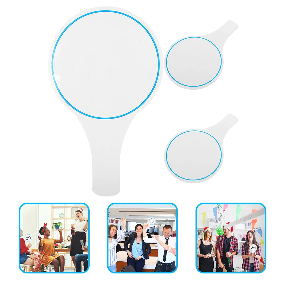 3 ชิ้น Dry Erase Paddles กระดานคะแนนไวท์บอร์ดมินิไวท์บอร์ดสําหรับเด็กนักเรียน