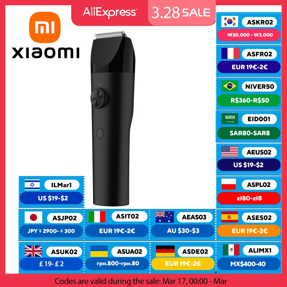 XIAOMI MIJIA 헤어 클리퍼, 180분 배터리 수명, IPX7 방수 티타늄 도금 세라믹 블레이드, 남성용 이발사 전문가용