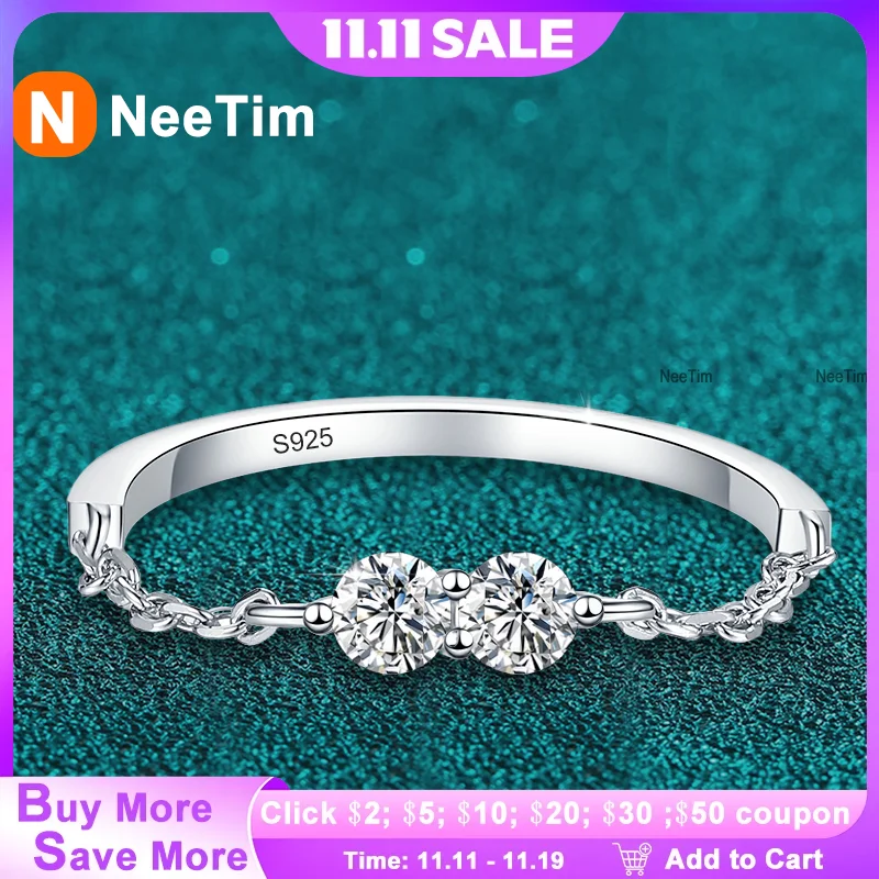 

NeeTim 3 мм обручальное кольцо с муассанитом, стерлинговое серебро 925 пробы, кольцо Eternity Band с лабораторным бриллиантом, вечерние кольца для невесты для женщин, дизайнерские ювелирные изделия