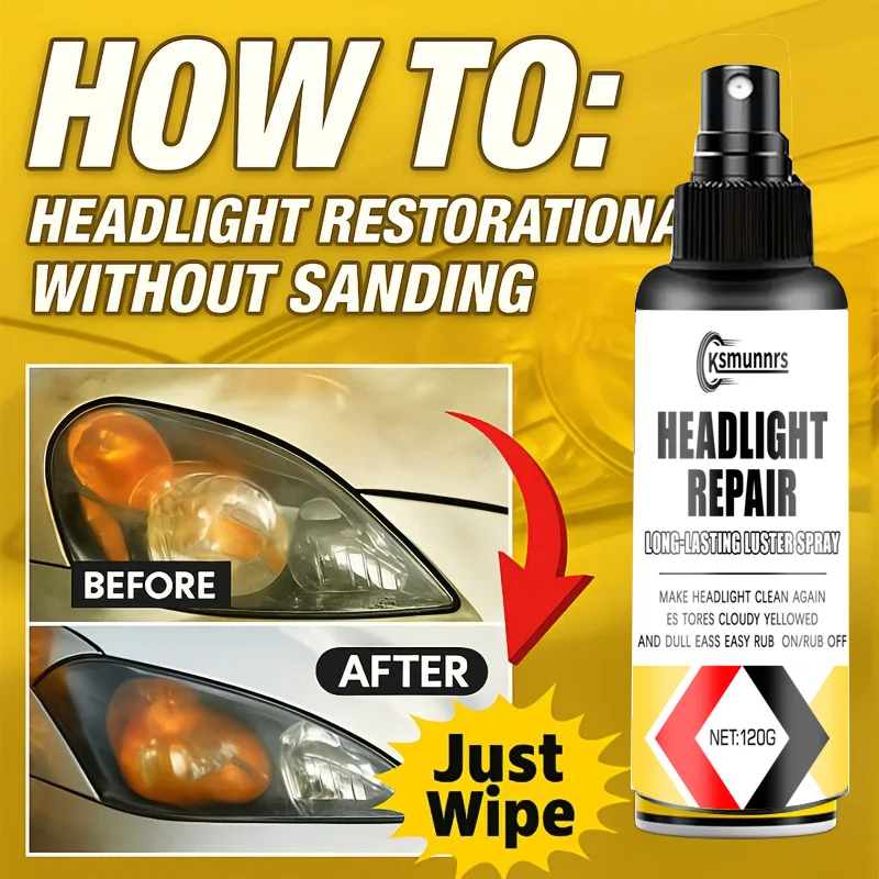Professional headlight repair agent - improve yellowing, oxidation and atomization - grind lens polishing agent to create cleare