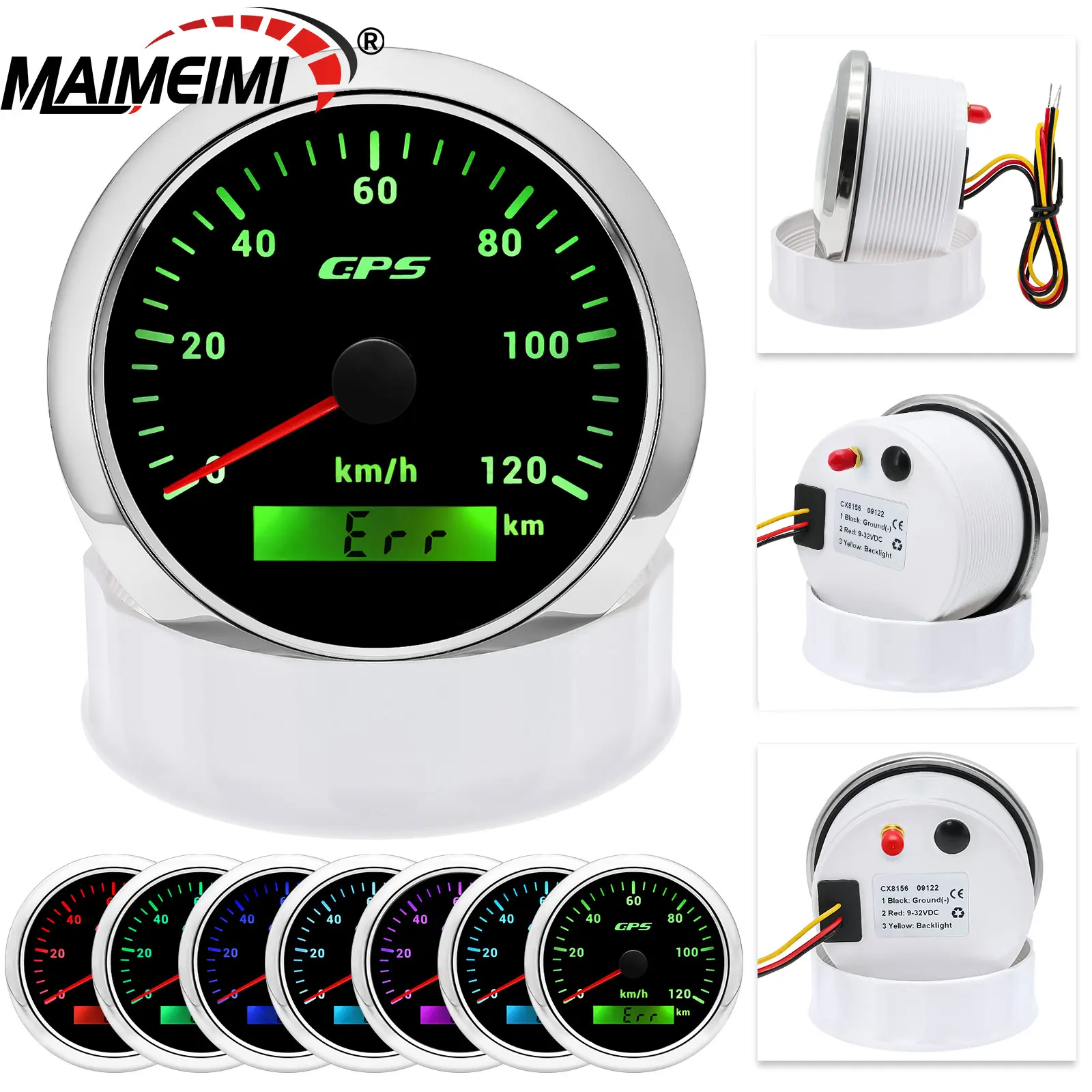 

GPS-спидометр 85 мм с GPS-антенной, 7-цветной подсветкой, 60/80/120/200 км/ч, для автомобиля, морского транспорта, лодки, грузовика