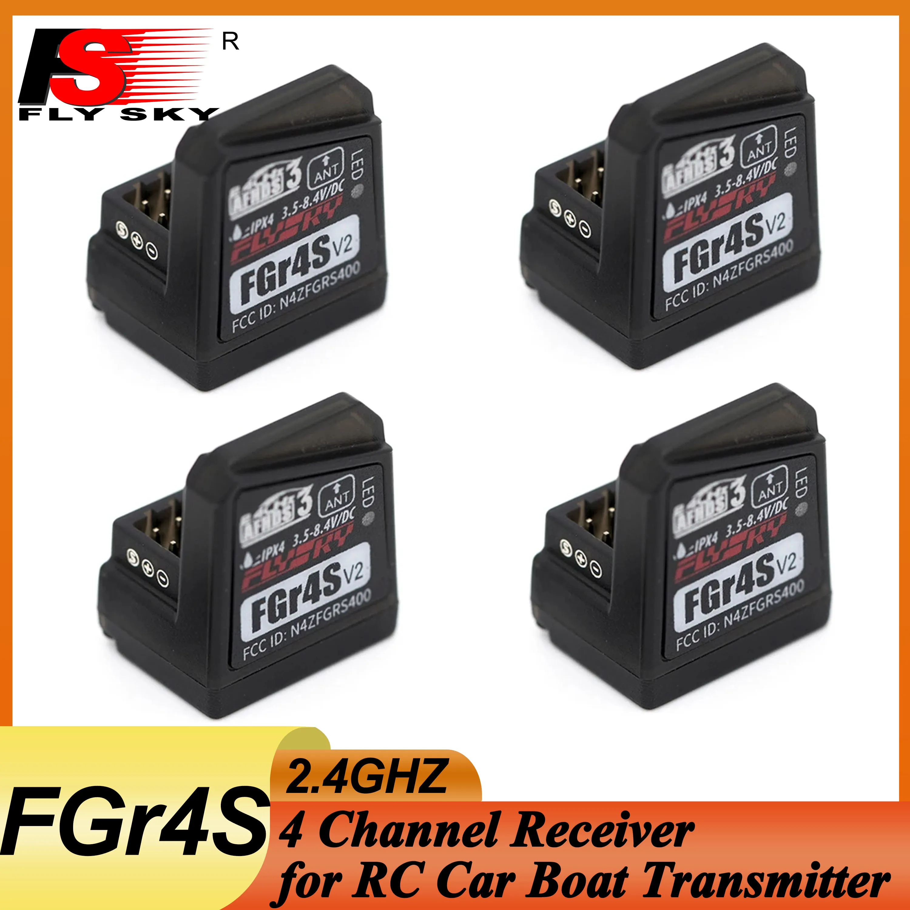 1/2/4PCS FLYSKY FGr4S 4CH Receiver Built-in Single Antenna Bidirectional PWM/PPM/IBUS Output Receiver for FS-FG4 Transmitter