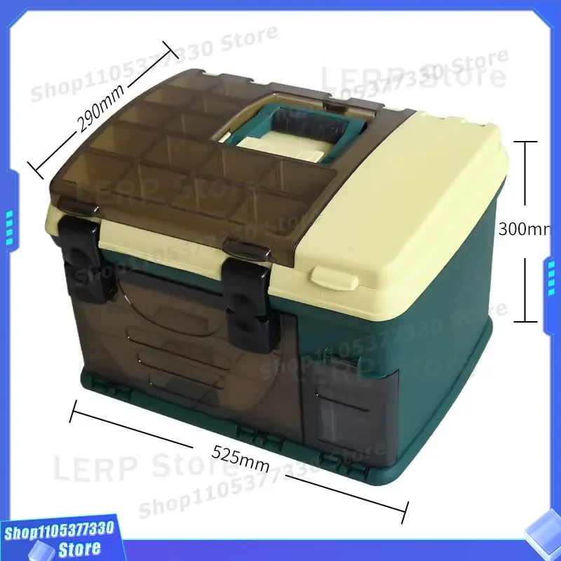 Large Capacity Fishing Tackle Box Storage Organizer for Hooks Baits Accessories Portable Plastic Container Kit for Anglers
