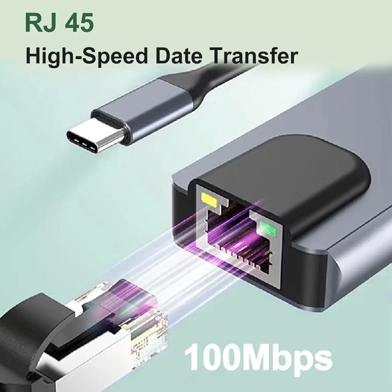 10 قطعة محول USB C 5 في 1 من النوع c مع منافذ RJ45 Ethernet HDMI USB 3.0 وتوصيل طاقة من النوع c لأجهزة الكمبيوتر المحمول والكمبيوتر اللوحي وSmar