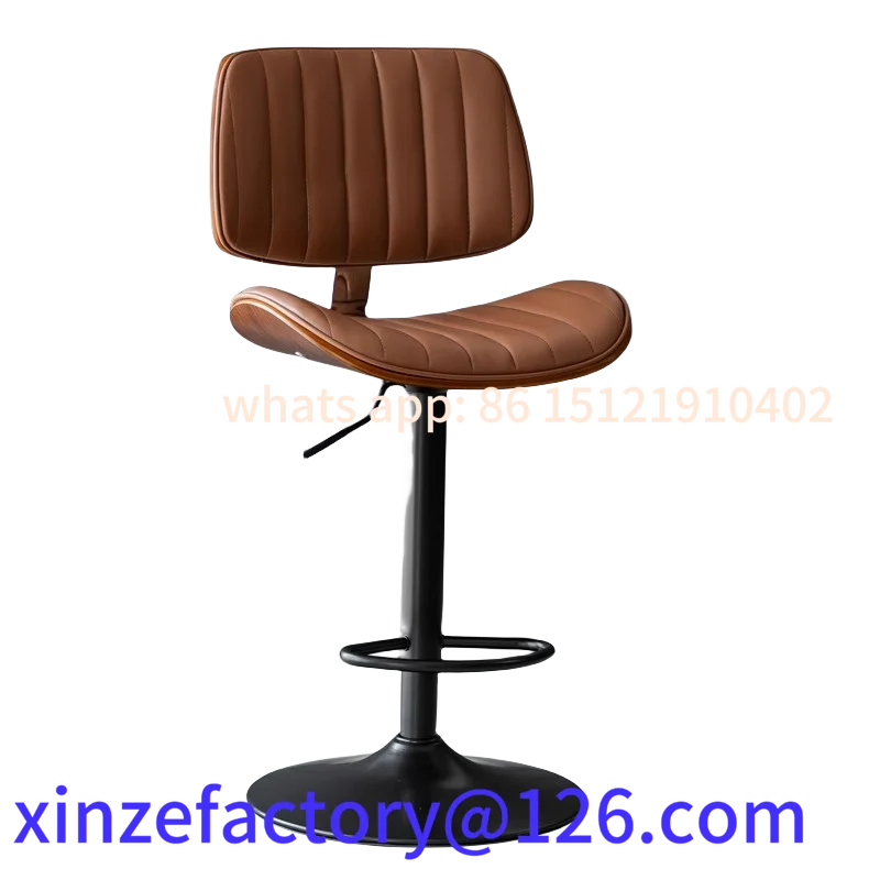 

Customizable Light Luxury Solid Wood Bar Stool, Home Lift High Stool, Cashier Front Desk Chair, European Lift Rotating Bar Chair