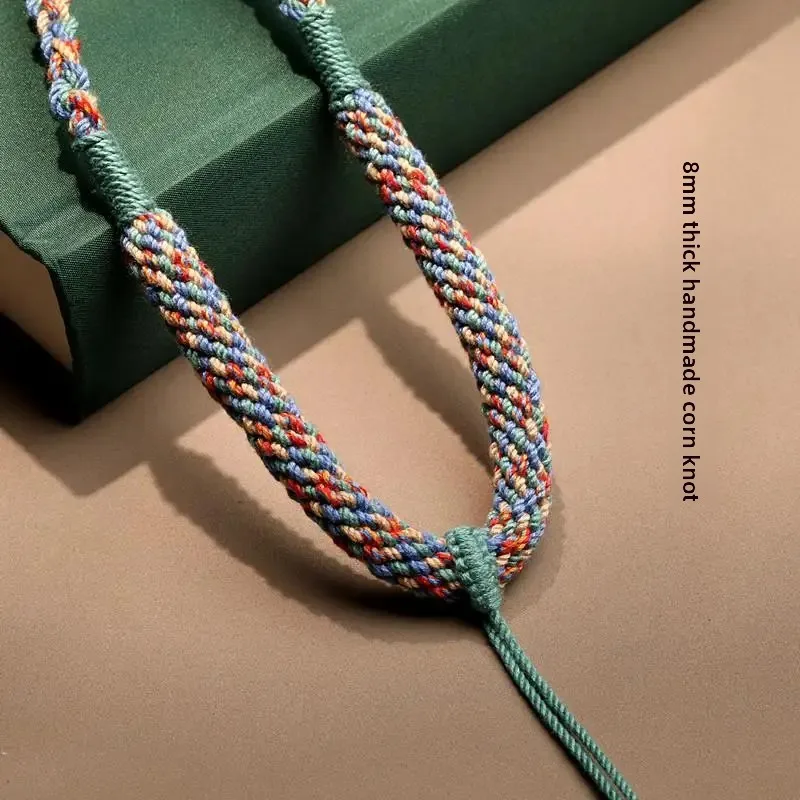 Cotton Thread 5MM Thick Diameter Adjustable Weaving Sweater Chain Pendant Large Charm Rope Thangka Buddha Brand Rope Large Brand