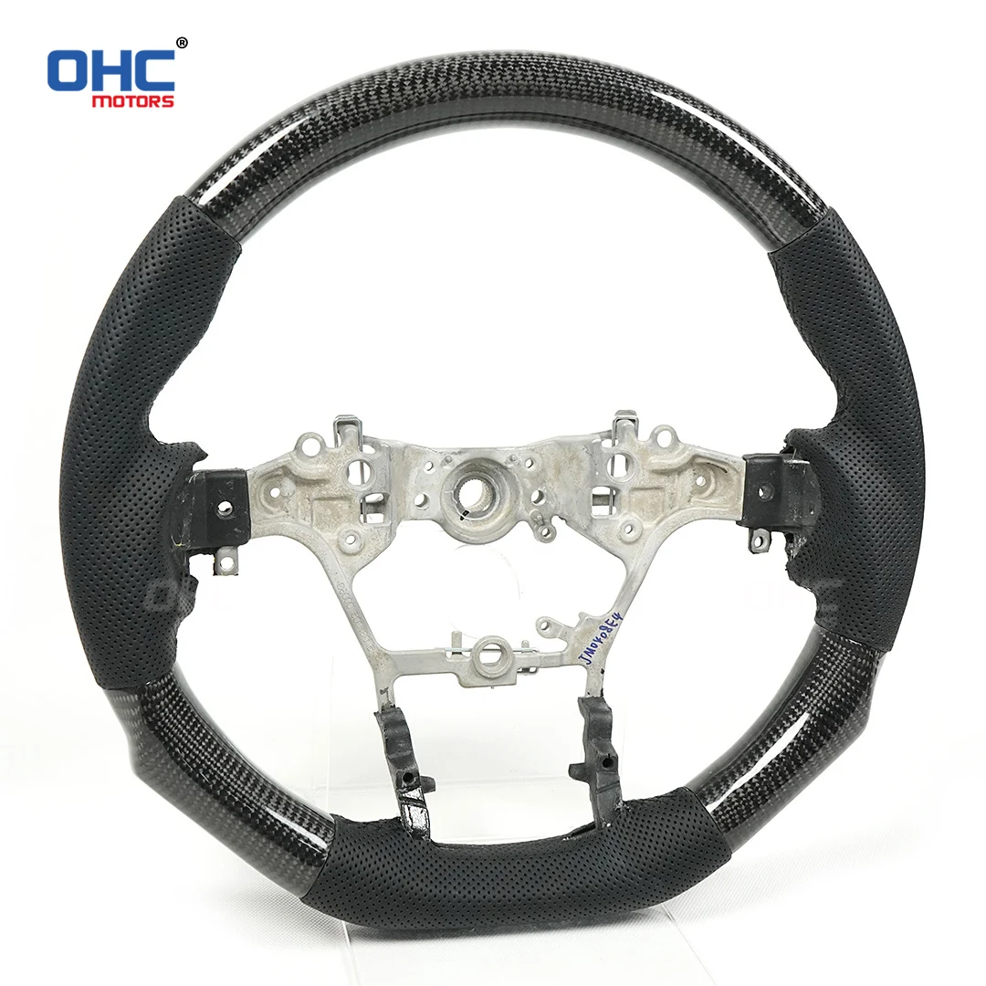 OHC Carbon Fiber Steering Wheel Punched Leather For Toyota Customized Steering Wheel Lmprove Driving Experience