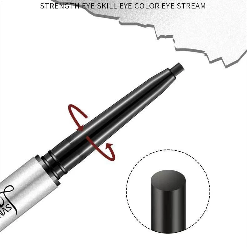 1 szt. Wodoodporne czarne kredki do eyelinera - odporne na rozmazywanie, długotrwały i przyjazny dla początkujących makijaż oczu