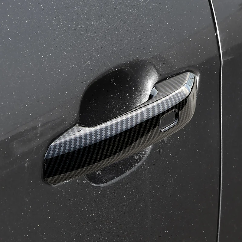 

Carbon Fiber Color Car Door Handle Door Wrist Cover Trim Decals For Audi A4 B9 2017-2019 A5 Auto Exterior Accessories Stickers