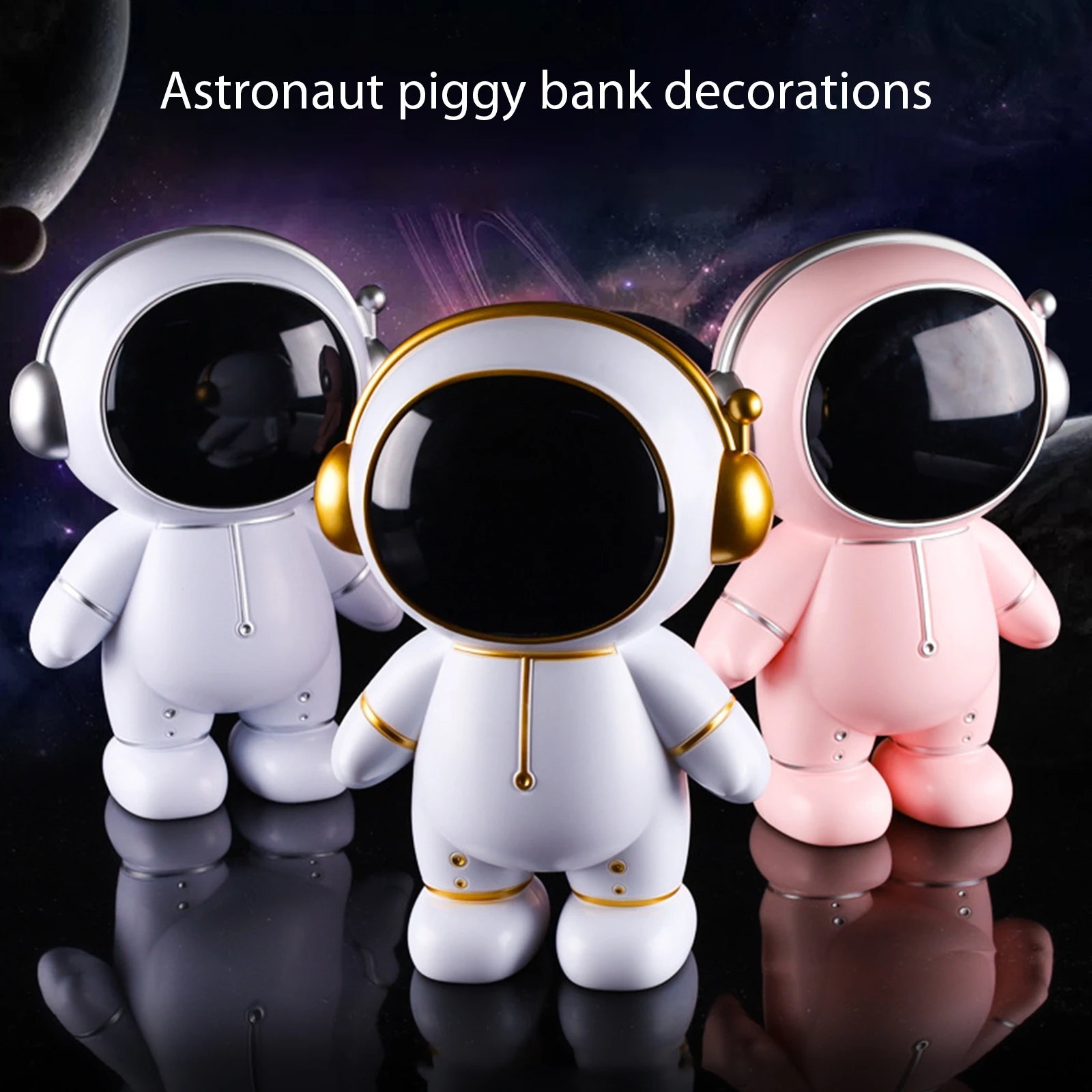 Spaceman Piggy Bank com luzes para crianças, caixas de dinheiro inquebráveis, Coin Saving Jar, astronauta caixa de armazenamento, presentes de aniversário infantil