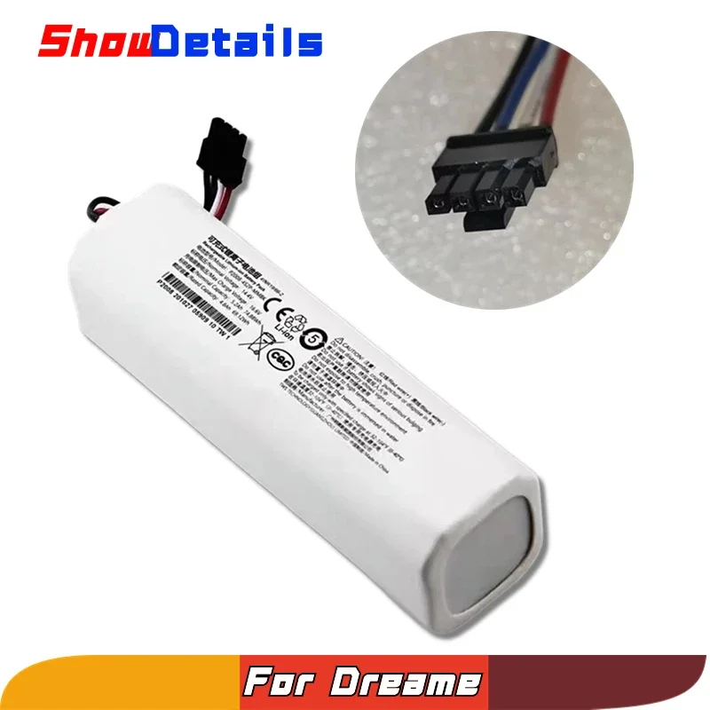 Imagem -02 - Bateria de Iões de Lítio para Dreame Robot Vacuum Limpador de Esfregões 4inr19 662 9800mah 12800mah d9 f9 L10 Pro d9