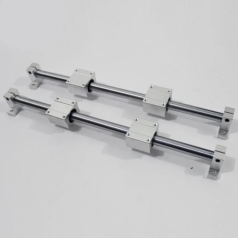 2Pcs Linear Shaft OD8/10/12/16mm 300 600 500 800mm 4Pcs SCS8/10/12/16UU Linear Bearing Blocks 4Pcs SK8/10/12/16 Bearing Support