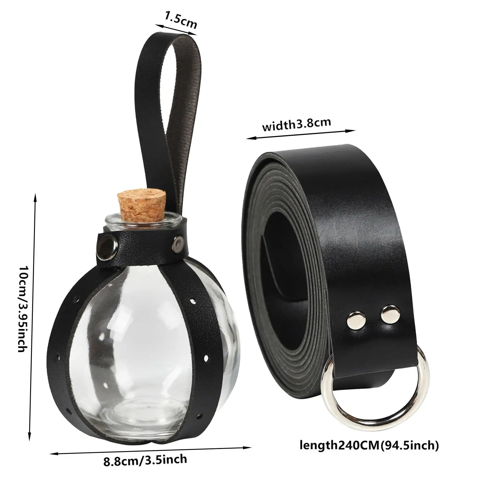 Viking Belt Medieval Accessories Clear Decorative Knight PU Leather Belt with