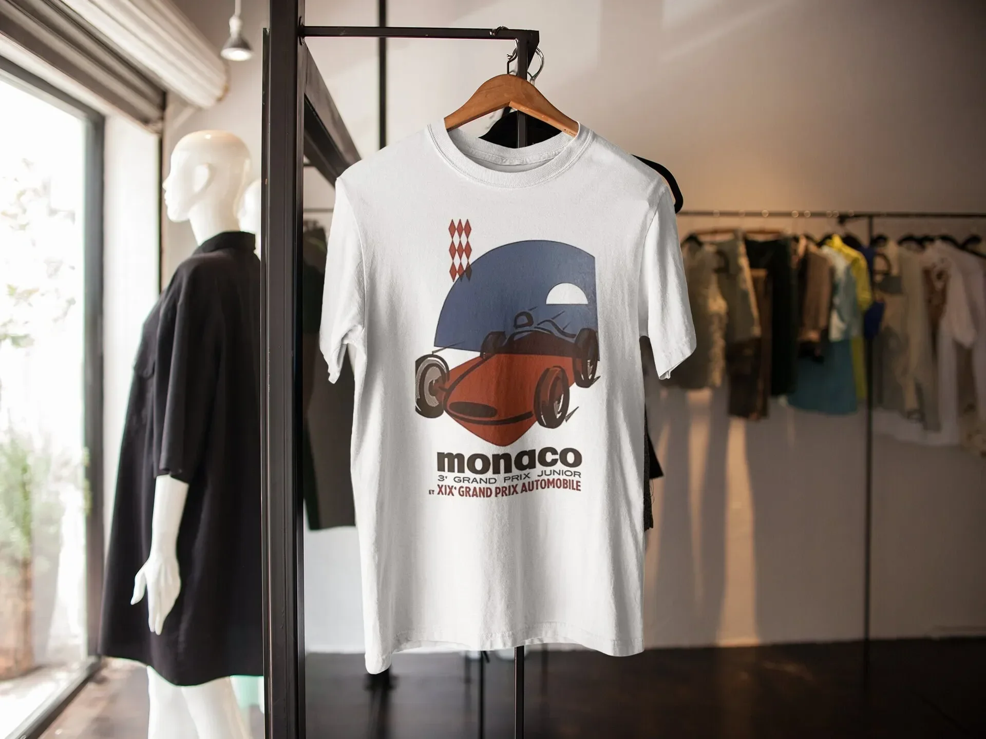 Vintage Monaco Grand Prix T Shirt Car Race Gp Poster Sweat Monte Carlo Top Motosport One Automobile Racing