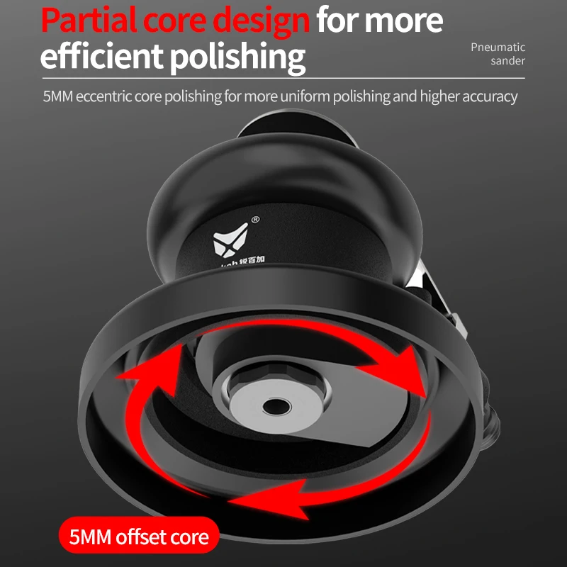 เครื่องขัดลมแบบวงโคจร Rebekah R5Pro ขนาด 5 นิ้ว (125 มม.) เครื่องขัดลม เครื่องขัดเงา เครื่องมือลม สำหรับขัดรถยนต์ งานไม้ ขัดโลหะ