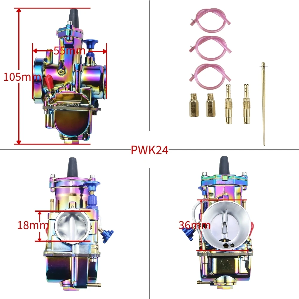 24mm Racing Carburetor For Keihin KOSO PWK 2T 4T Scooter ATV Dirt Bike Go Kart With Power Jet