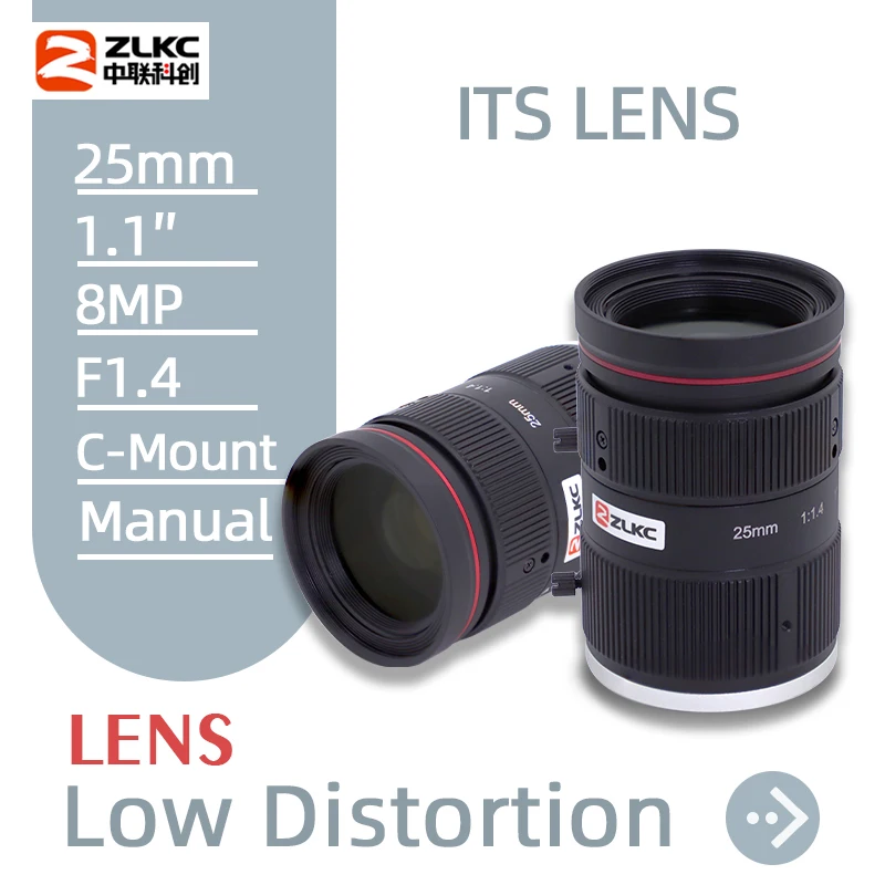 

ZLKC 8.0Megapixel FA 25mm F1.4 Aperture 1 Inch 8MP C Mount Manual Focus Iris ITS Correction Video Surveillance Camera Lens CCTV