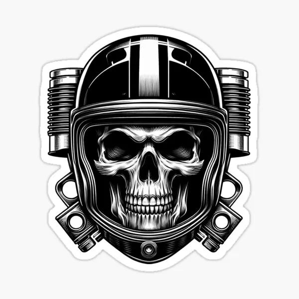 

Skull Helmet Sticker High-quality Decor Decal Accessories Suitcase Motorcycle Bumper